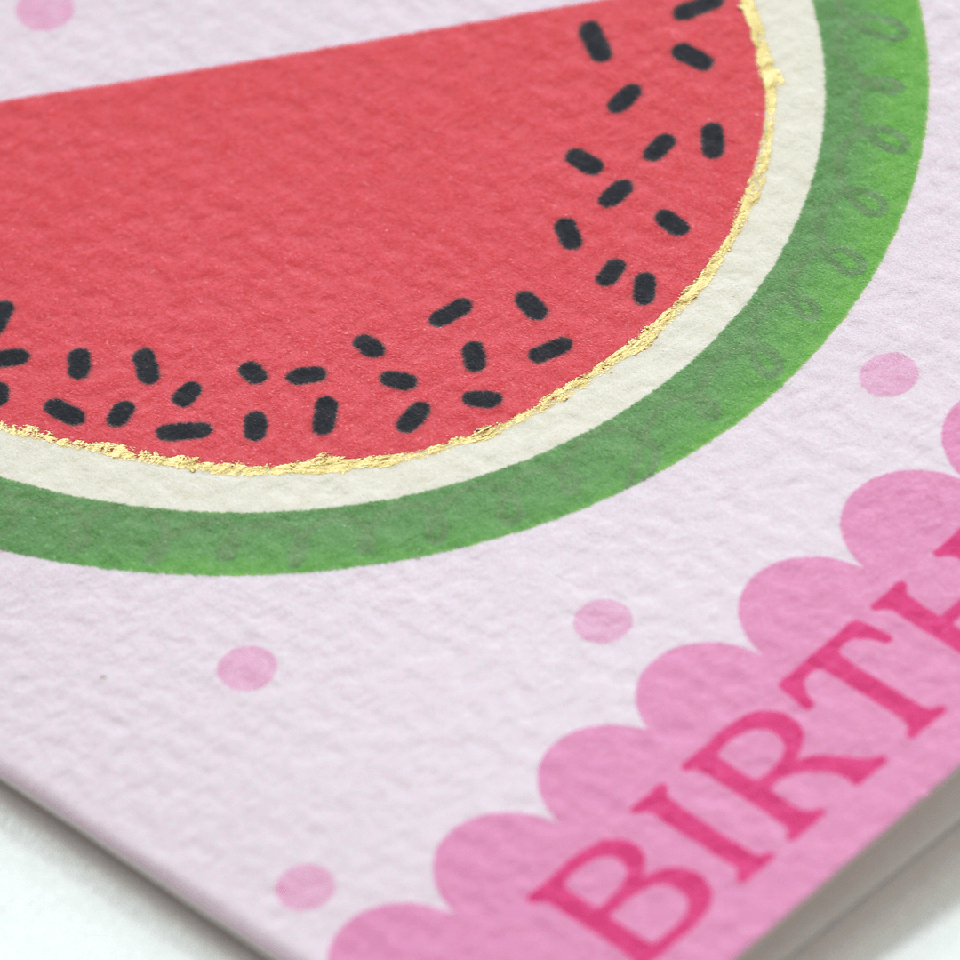 Happy Birthday Scallop Watermelon Card
