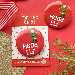 Christmas Head Elf Badge