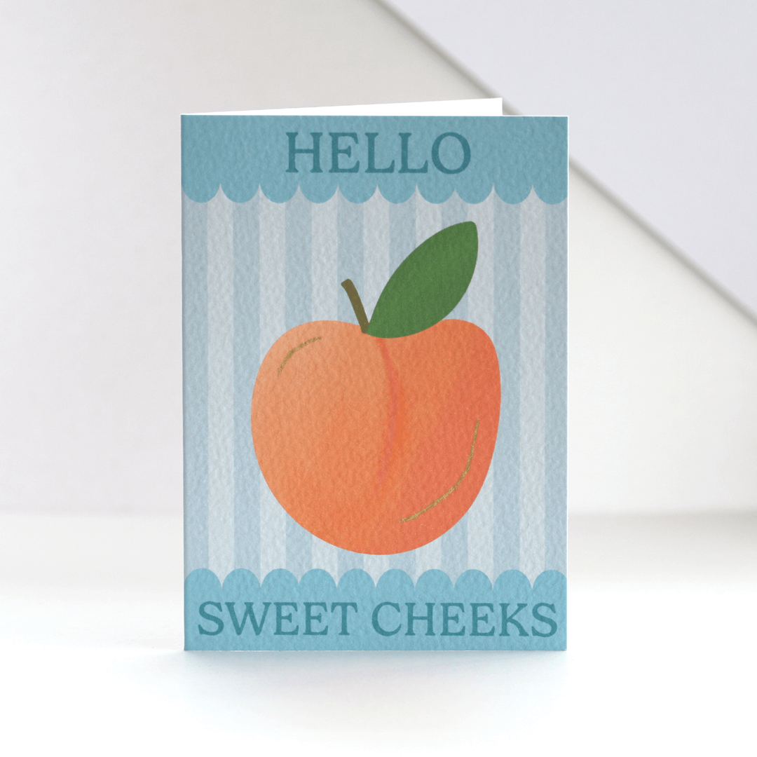 Hello Sweet Cheeks Scalloped Peach Card