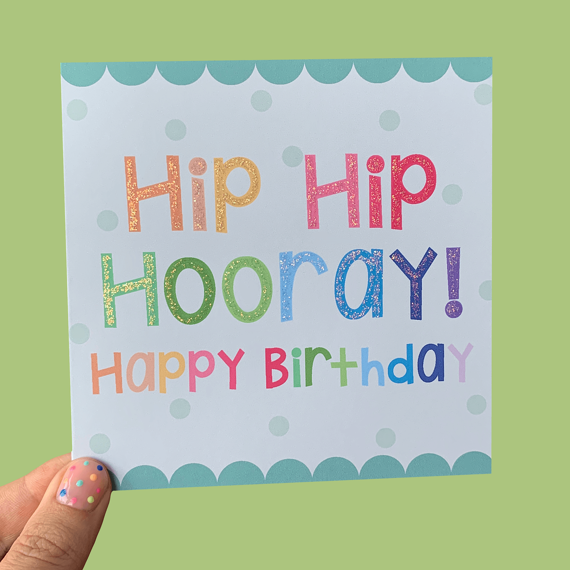 Colourful Glitter Birthday Card | Hip Hip Hooray Greeting Card