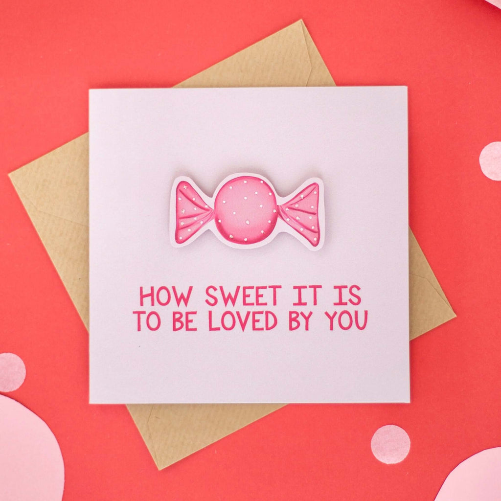 Valentines Day Glitter Card with Sweetie