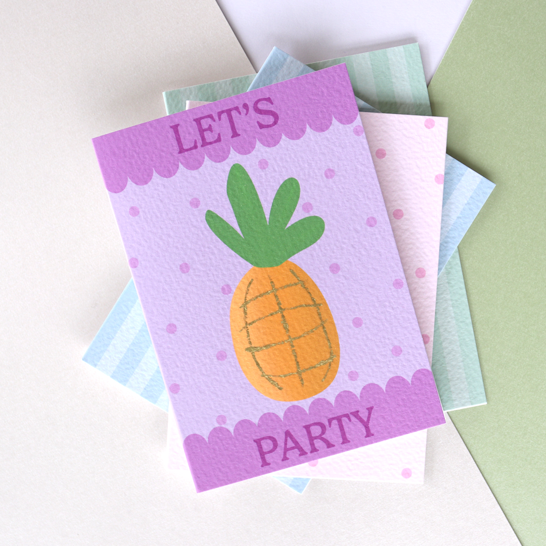 Let's Party Scalloped Pineapple Card