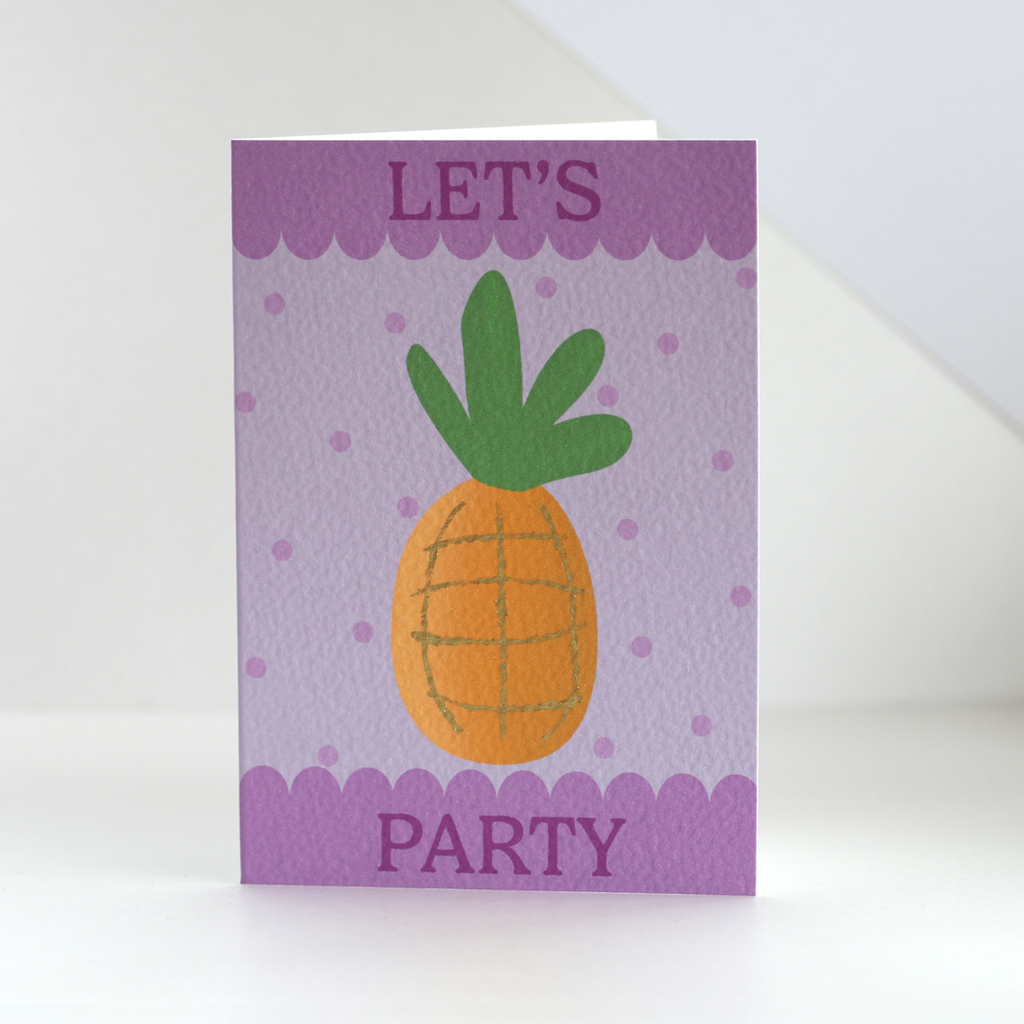 Let's Party Scalloped Pineapple Card