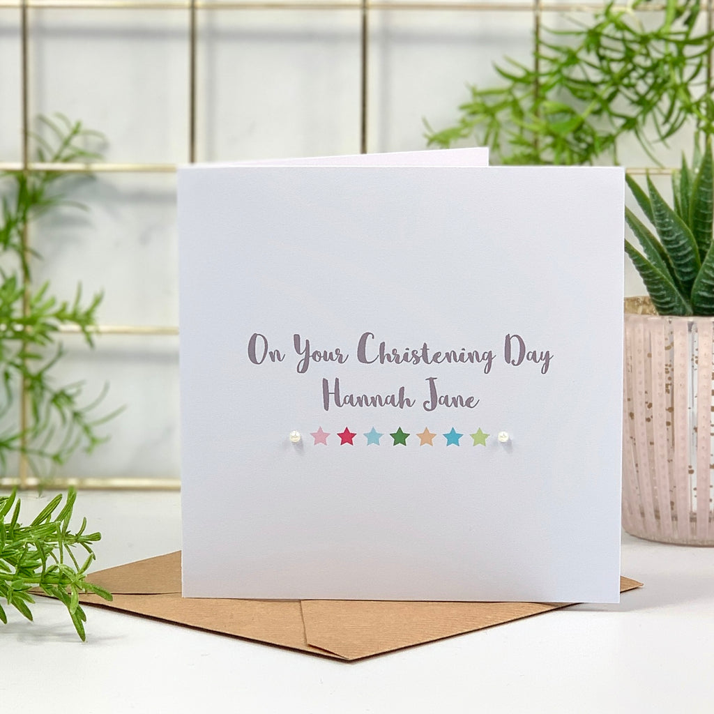 Personalised Christening Day Star Card