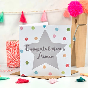 Personalised Congratulations Glitter Spots Card