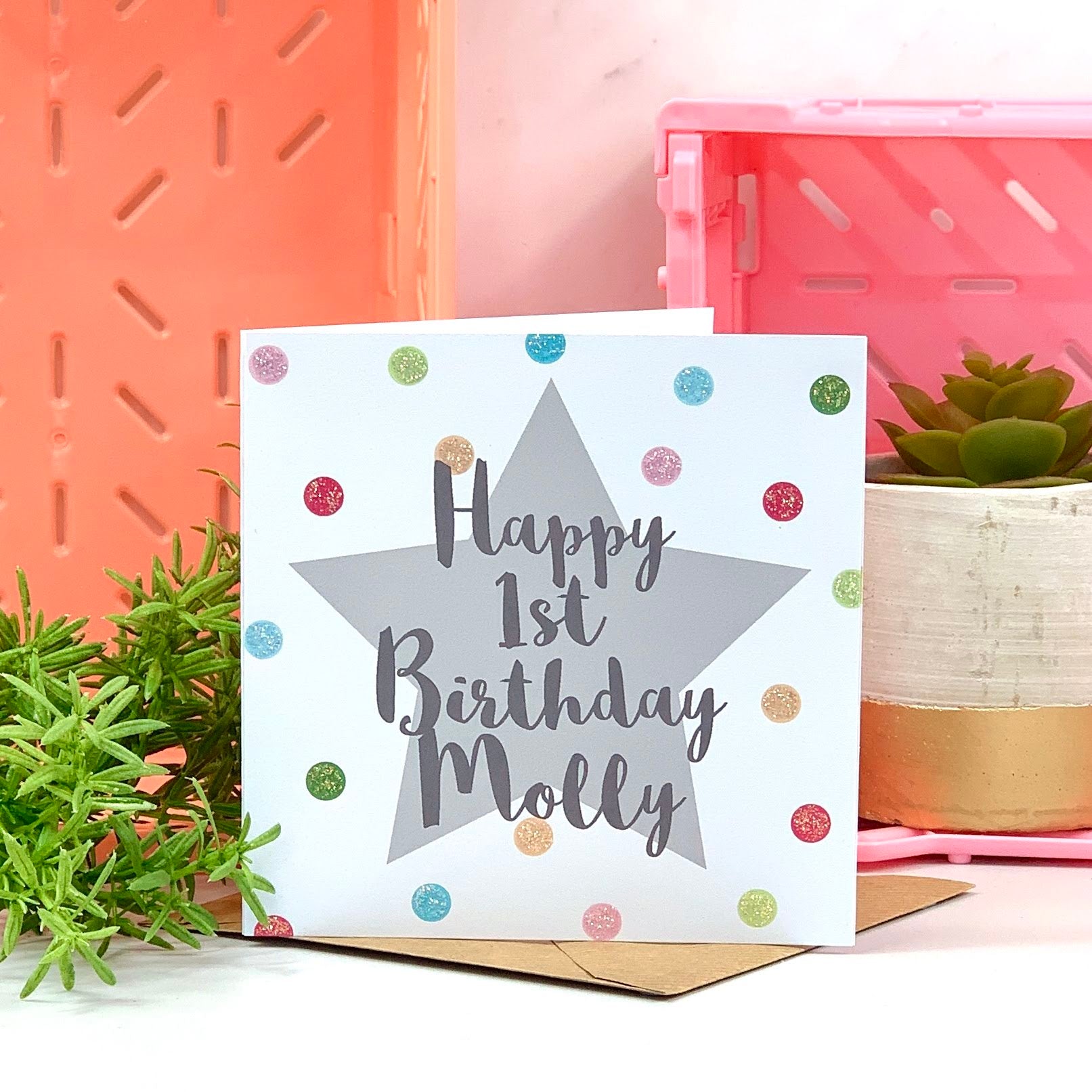 Personalised Happy 1st Birthday Spot Card