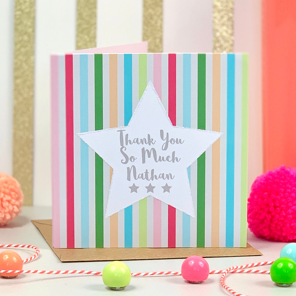 Personalised Thank You So Much Star Card