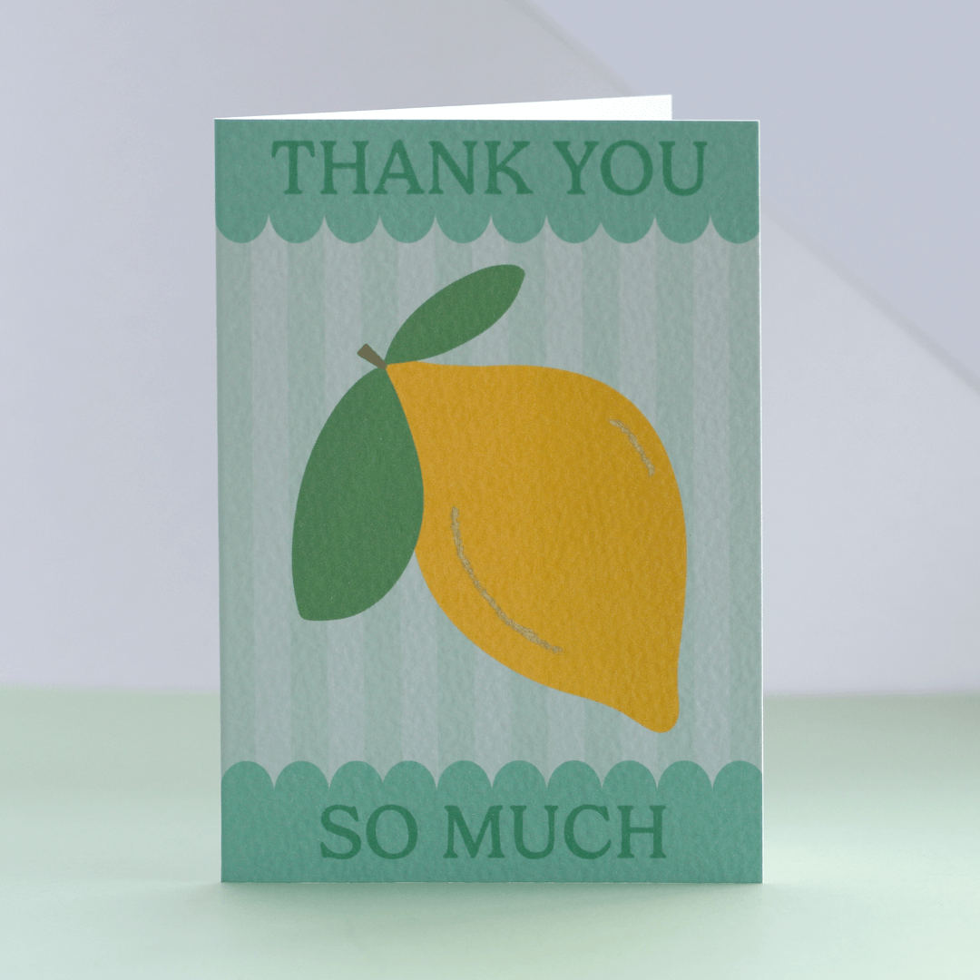 Thank You Scallop Lemon Card
