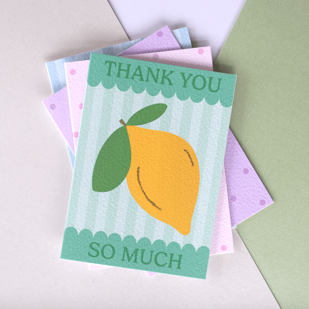 Thank You Scallop Lemon Card