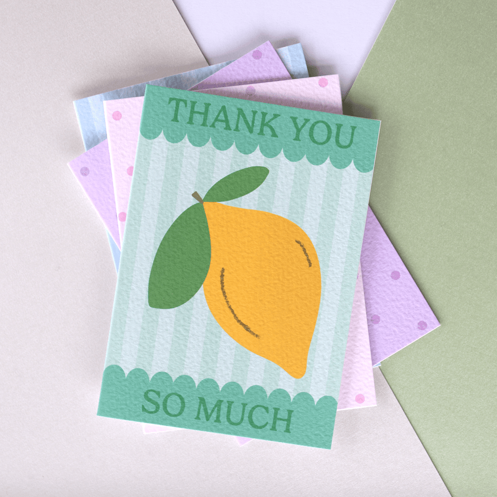 Thank You Scallop Lemon Card