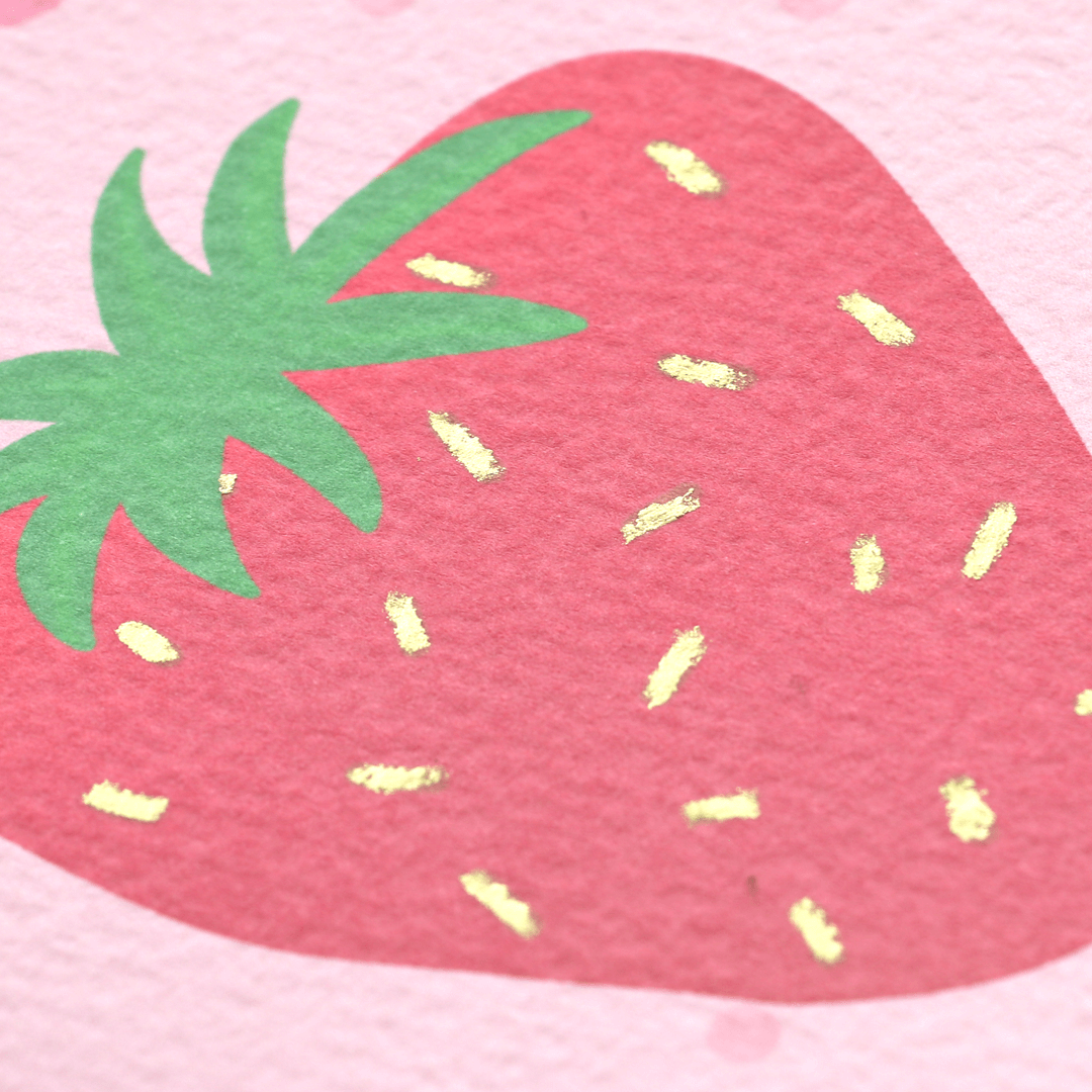 Thank You Scallop Strawberry Card