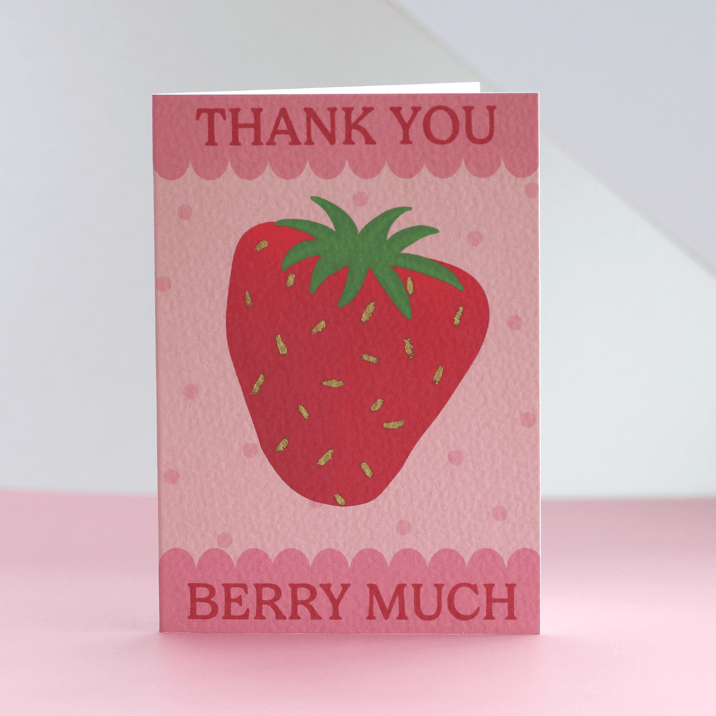 Thank You Scallop Strawberry Card