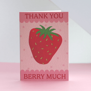 Thank You Scallop Strawberry Card