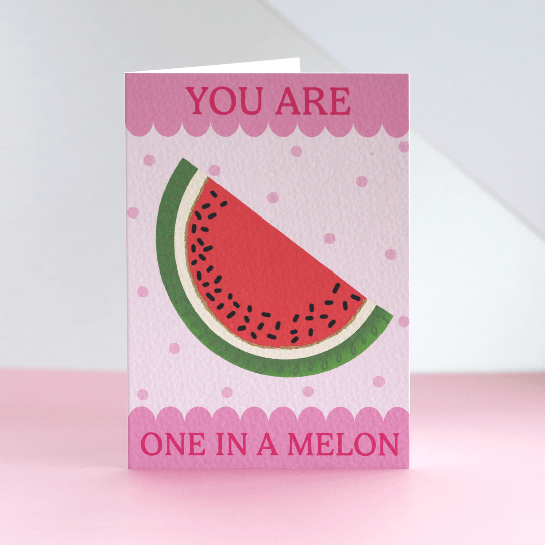 One In A Melon Scallop Watermelon Card