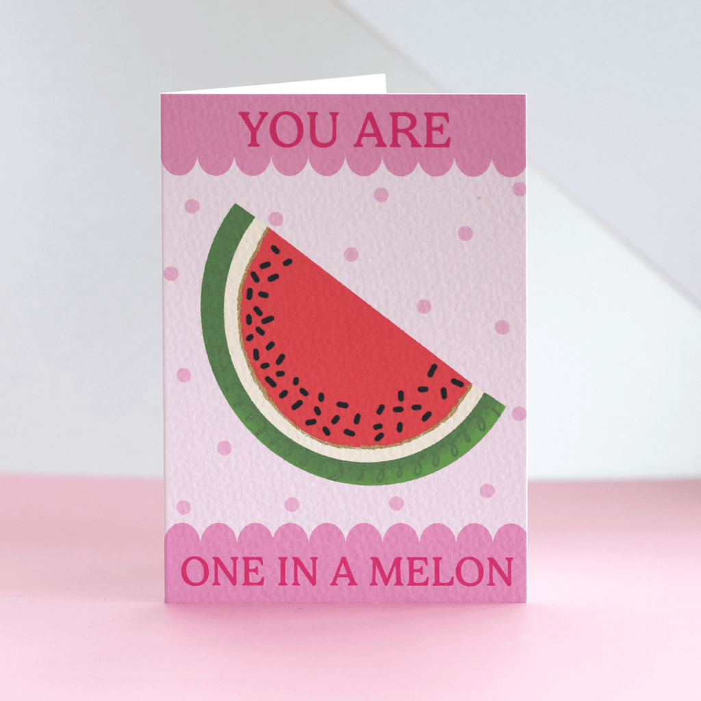 One In A Melon Scallop Watermelon Card
