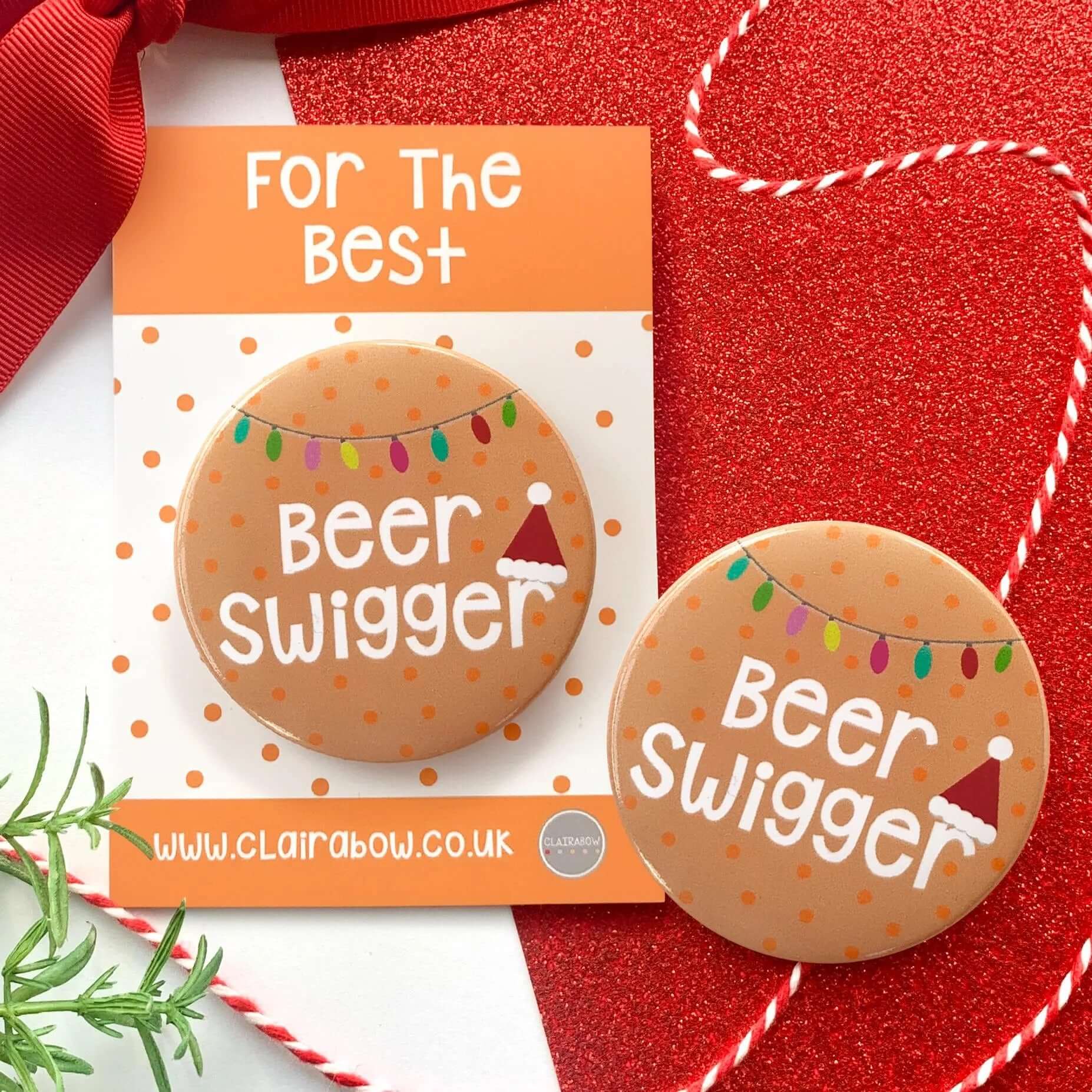 Beer Swigger Christmas Badge