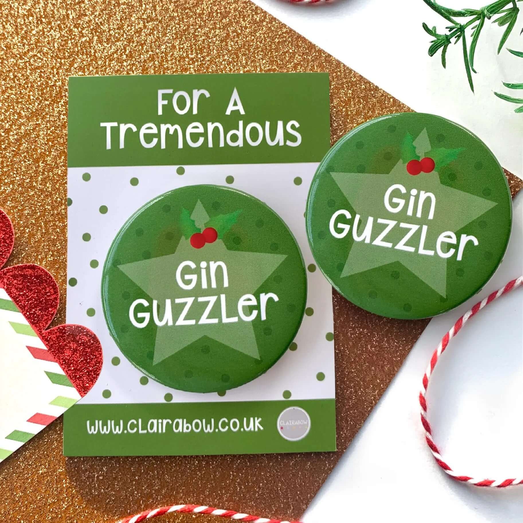 Gin Guzzler Christmas Badge