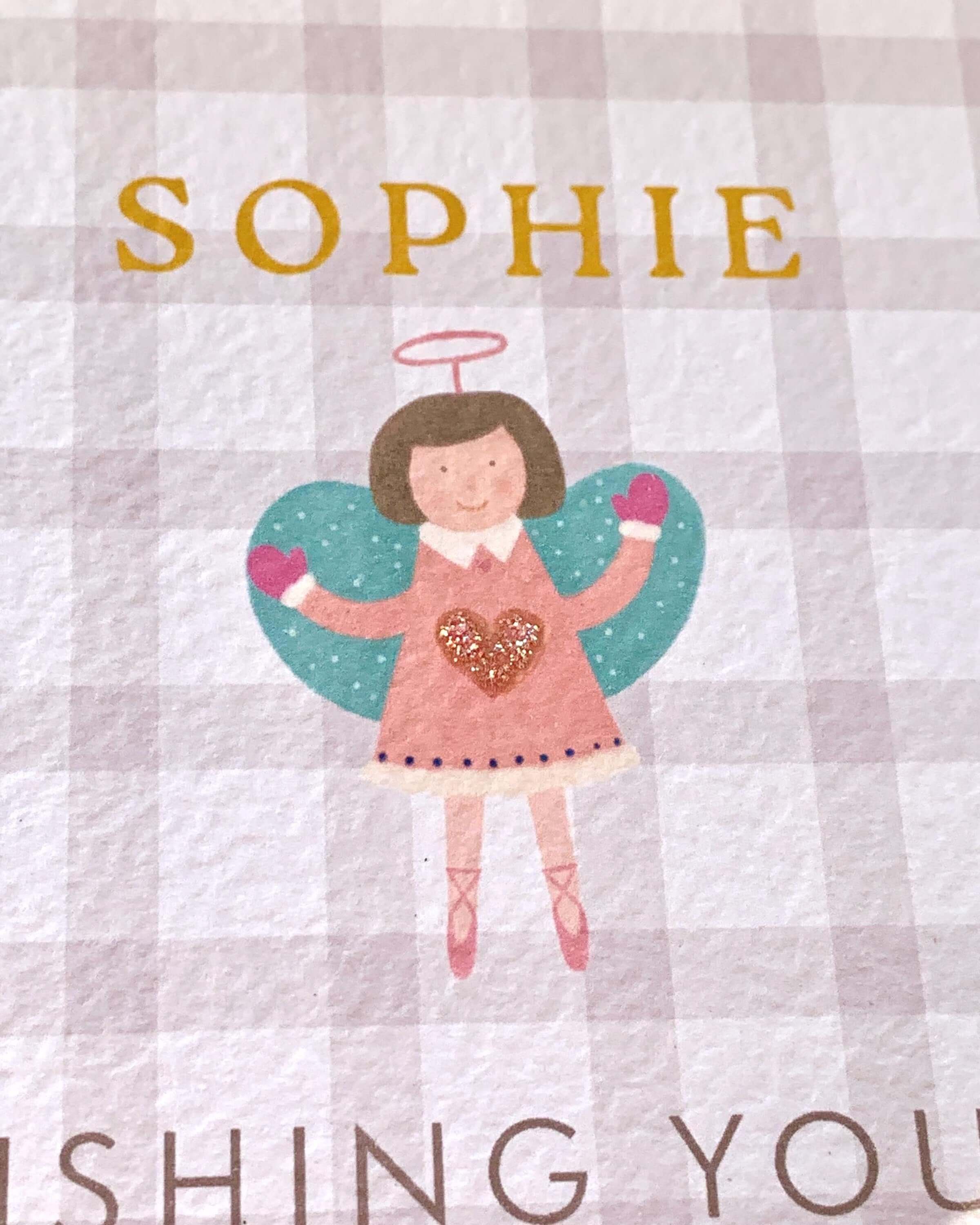 Personalised Glitter Angel Christmas Card