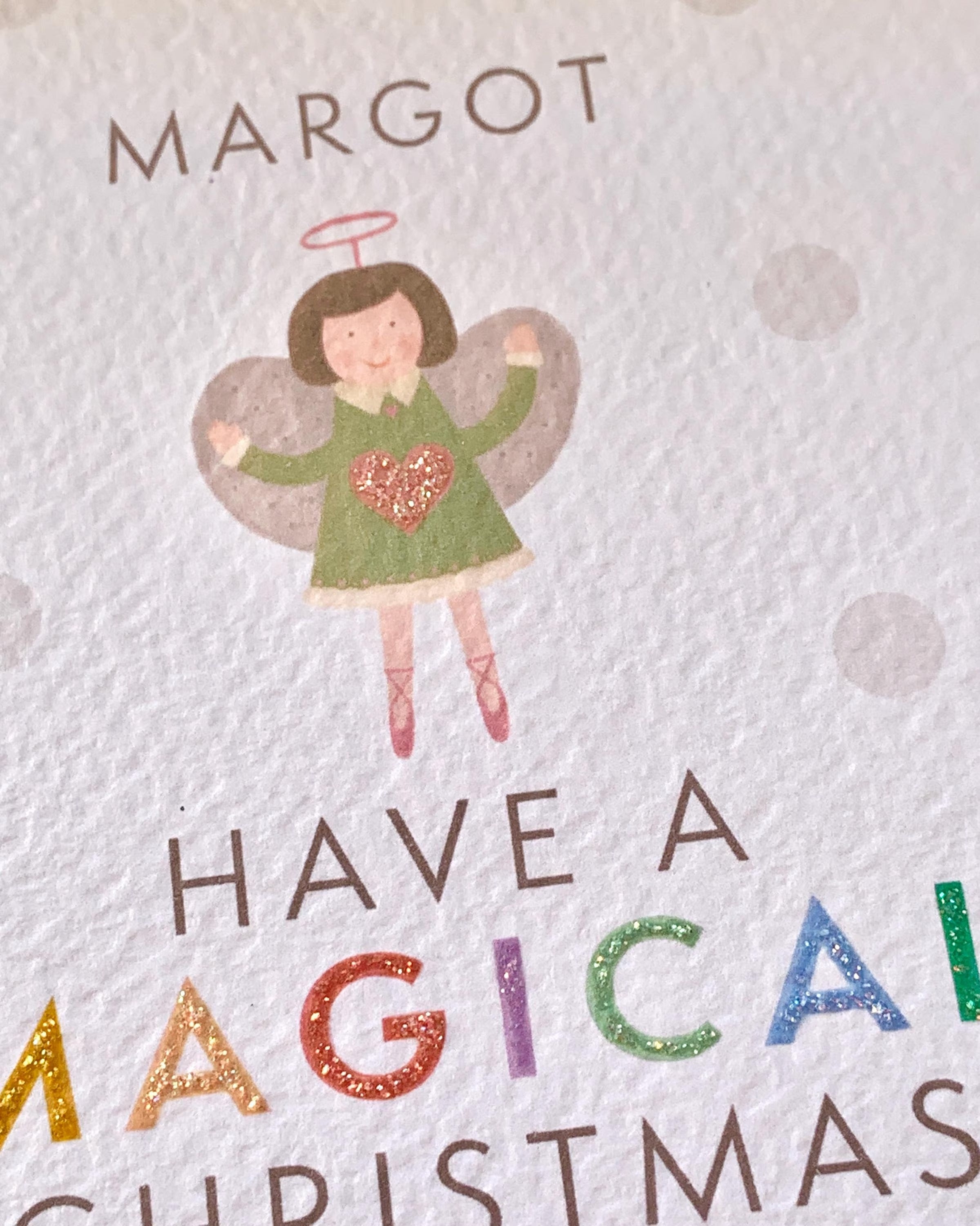 Personalised Christmas Fairy Card with Glitter