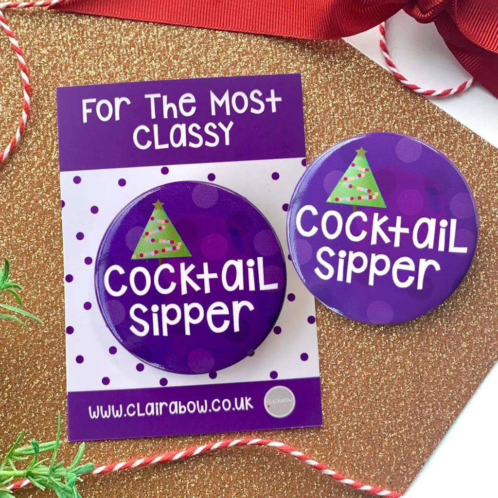 Cocktail Sipper Christmas Badge