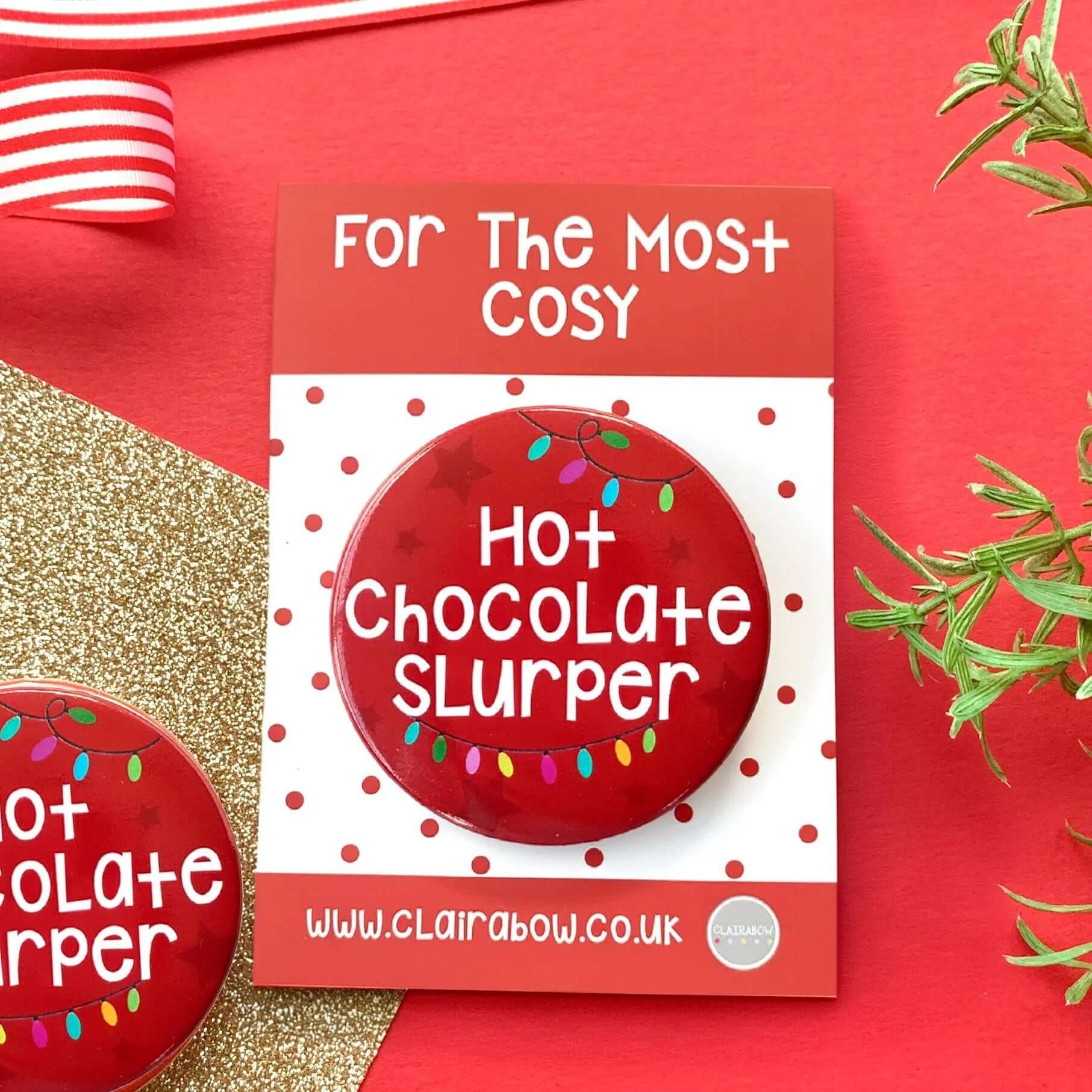Hot Chocolate Christmas Badge