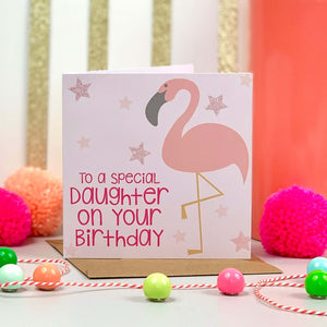 Happy Birthday Daughter Flamingo Card