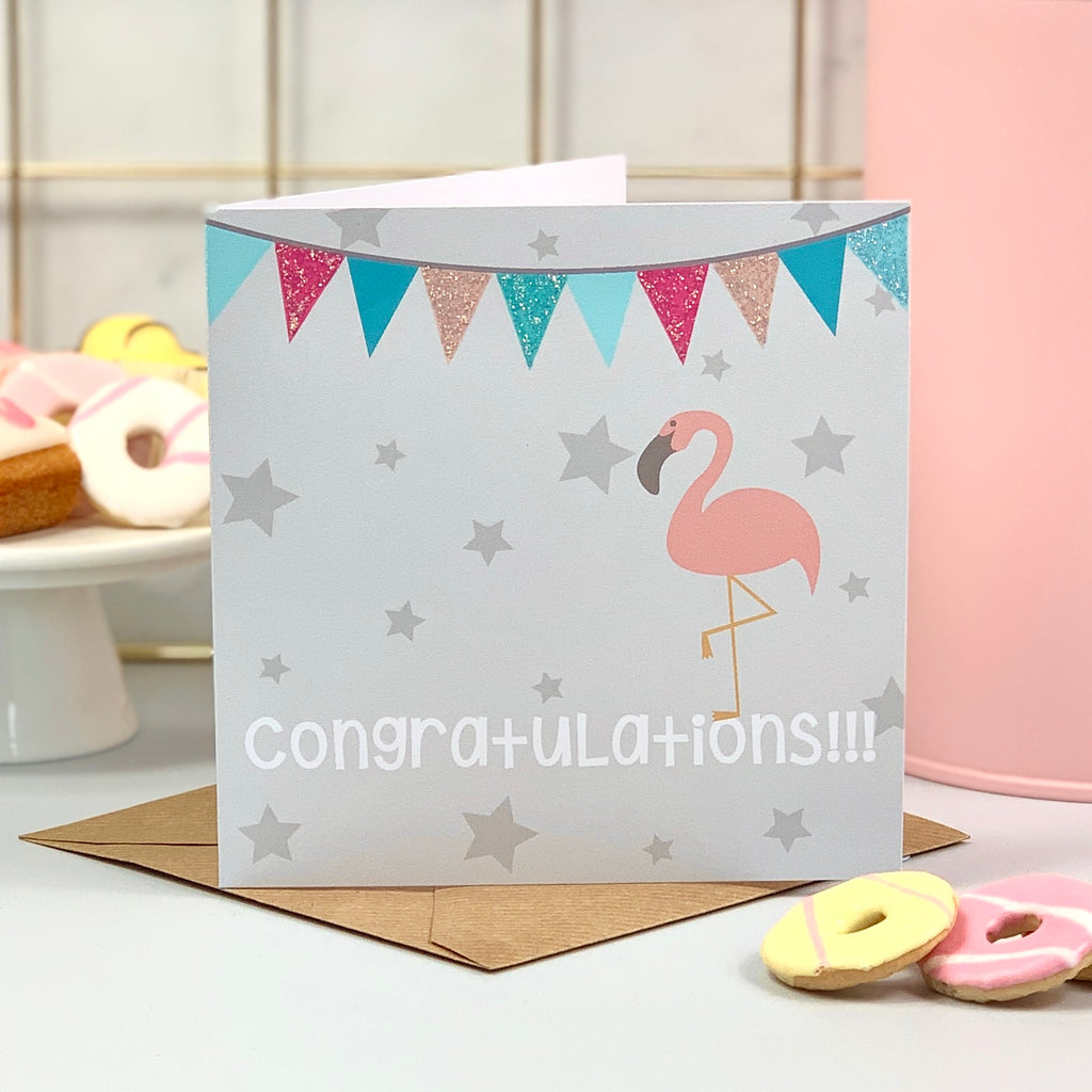 Congratulations Flamingo Card