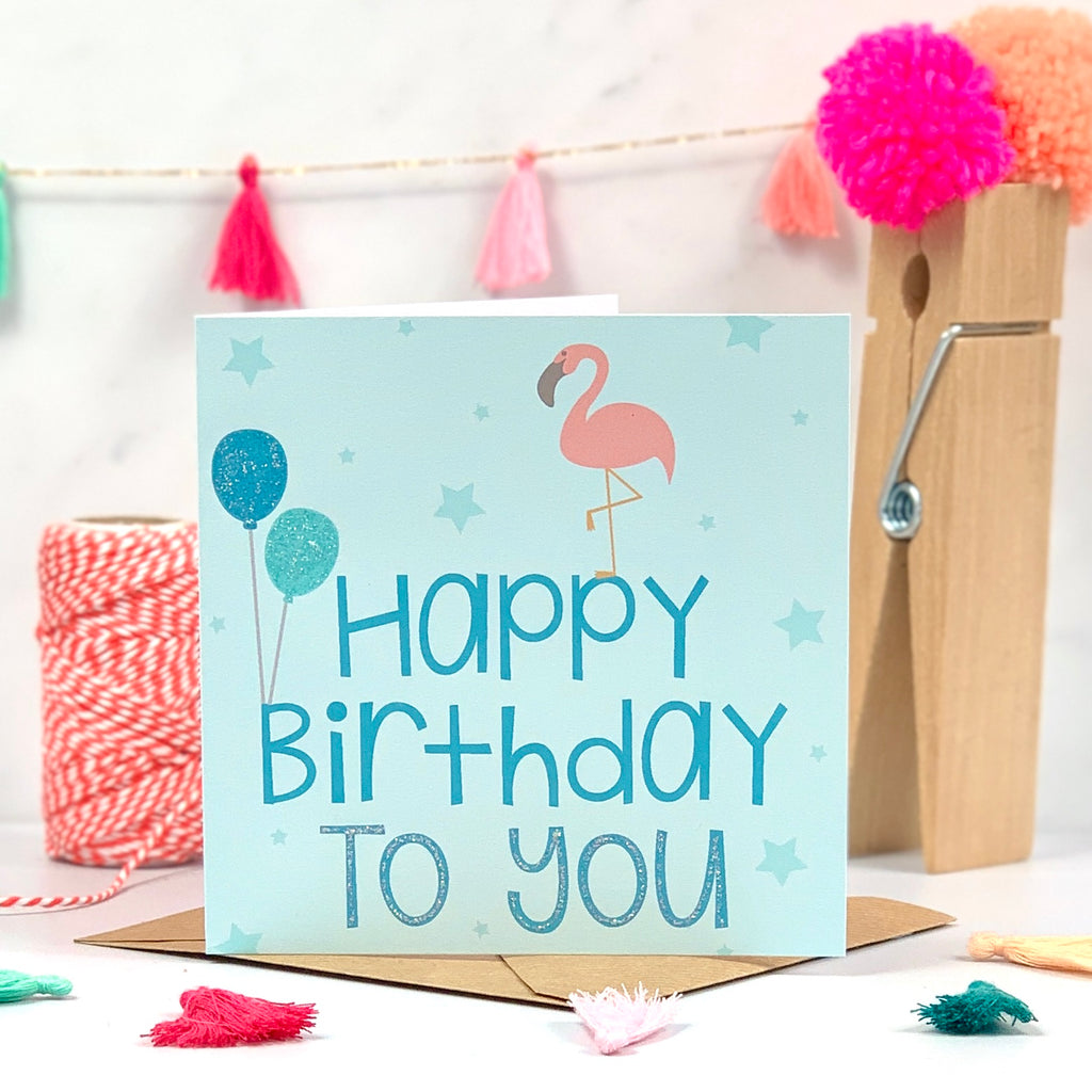 Happy Birthday To You Flamingo Card