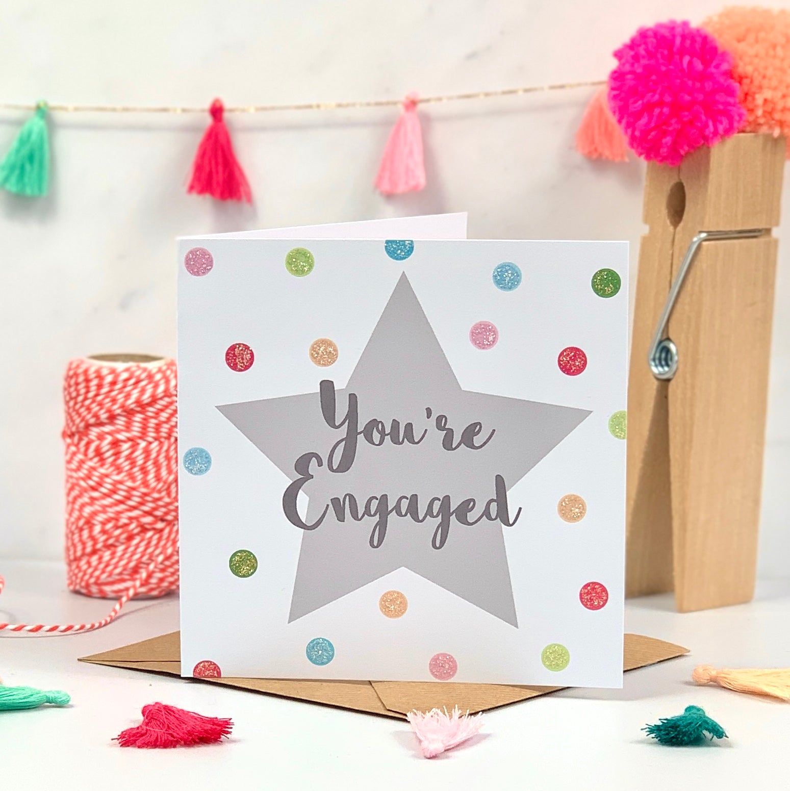 You're Engaged Glitter Spot Card