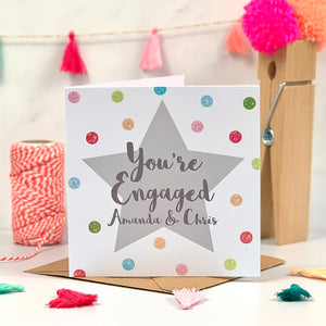 You're Engaged Glitter Spot Card