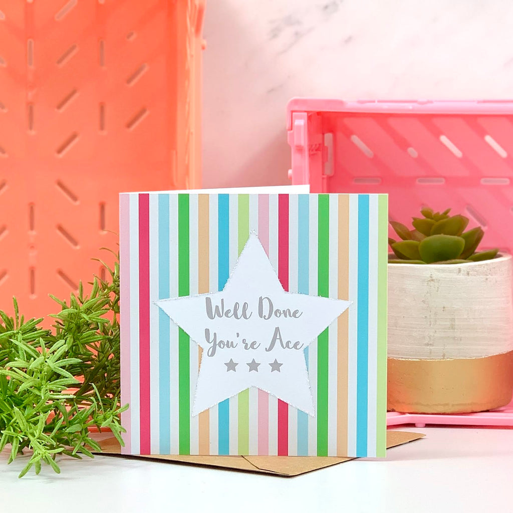 Well Done Star Glitter Card