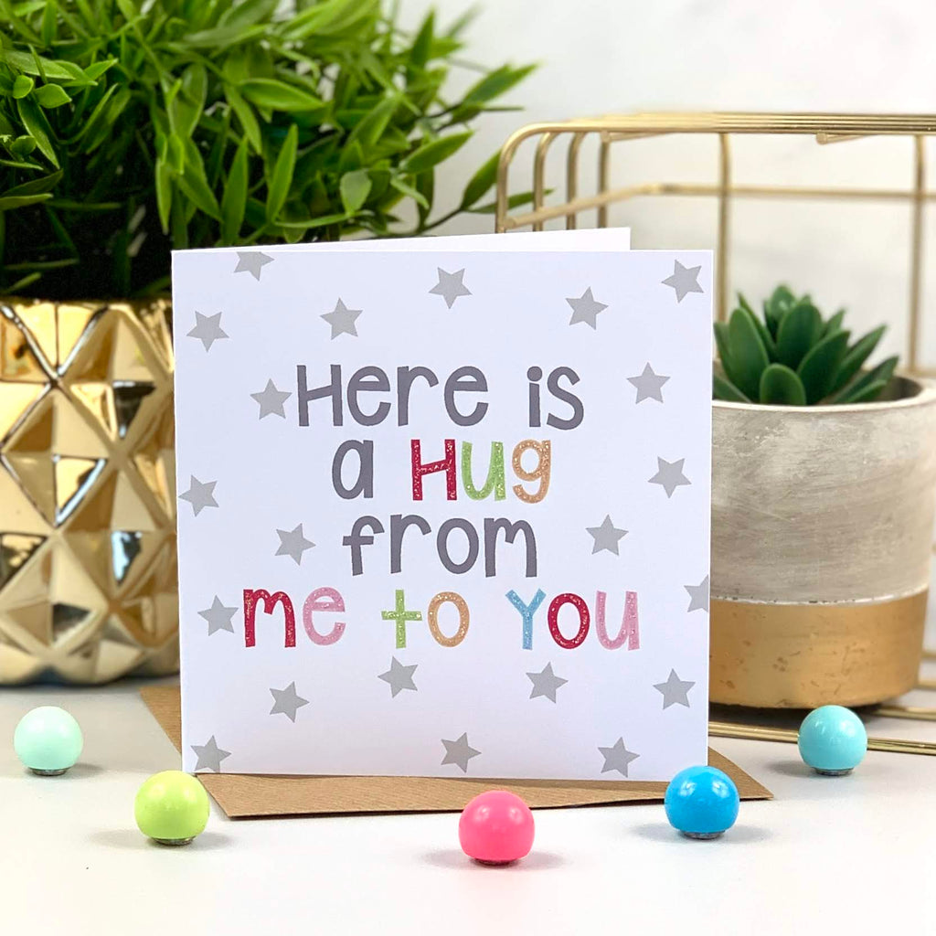 Here Is A Hug Bright Card