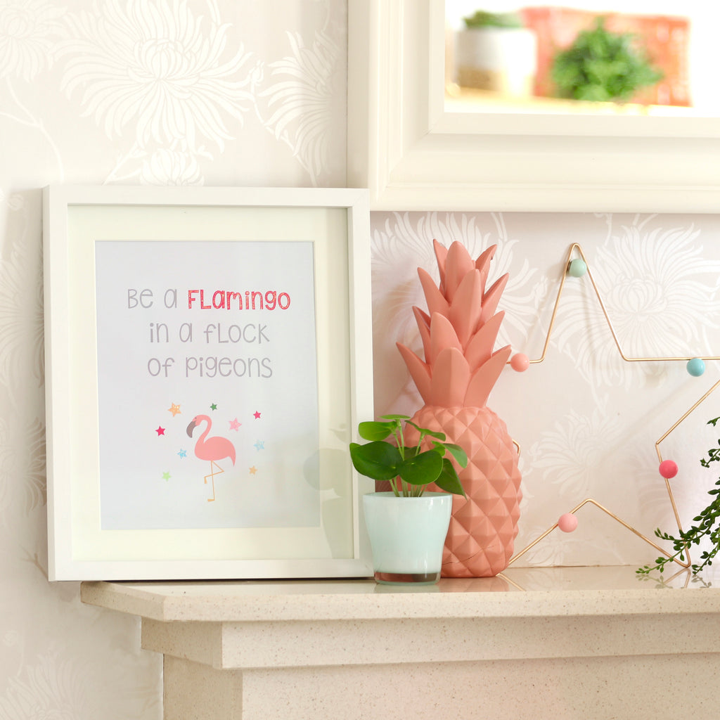 Be A Flamingo Glitter Print