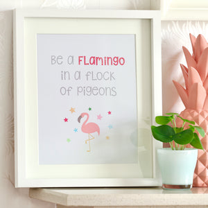 Be A Flamingo Glitter Print