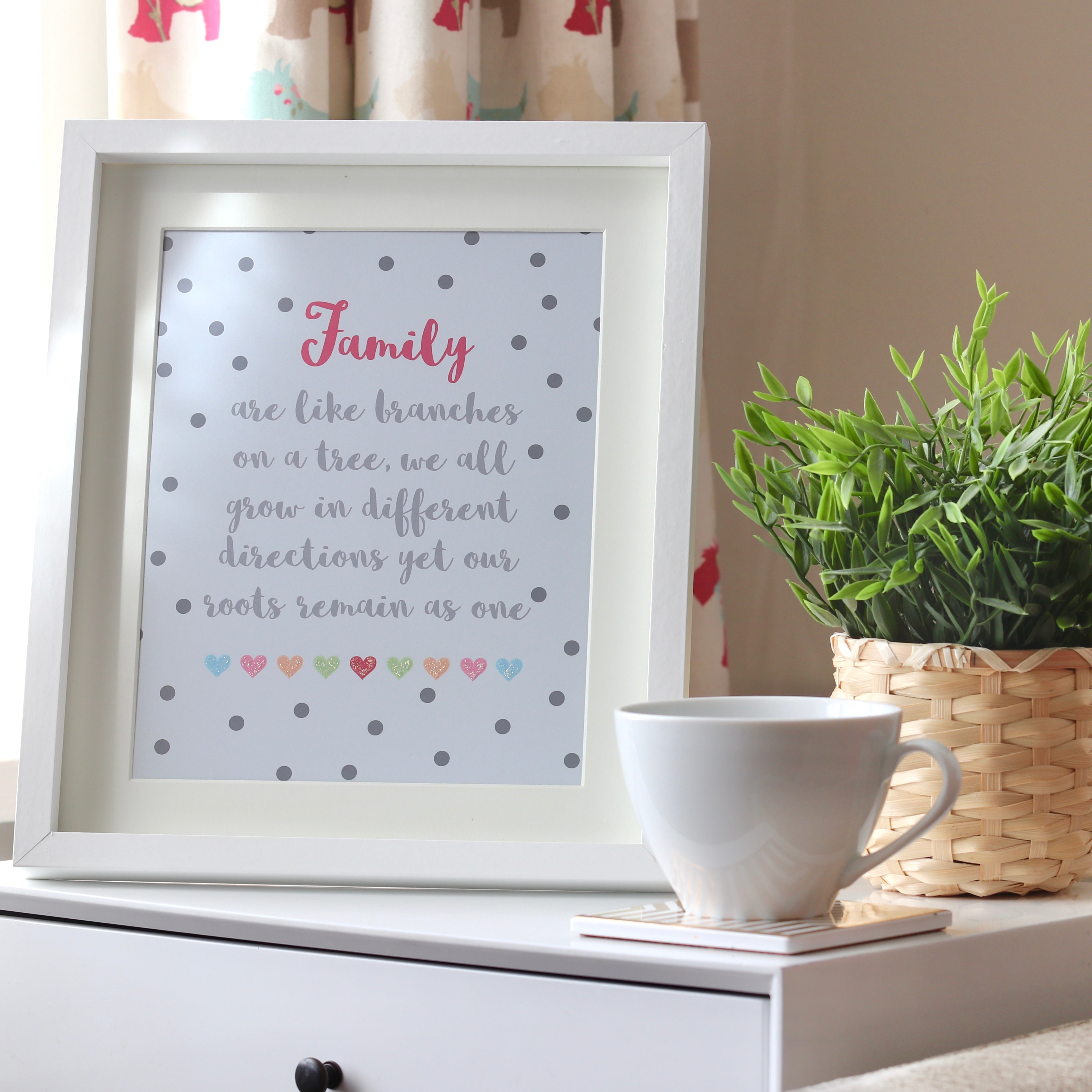 Family Are Like Branches Glitter Print