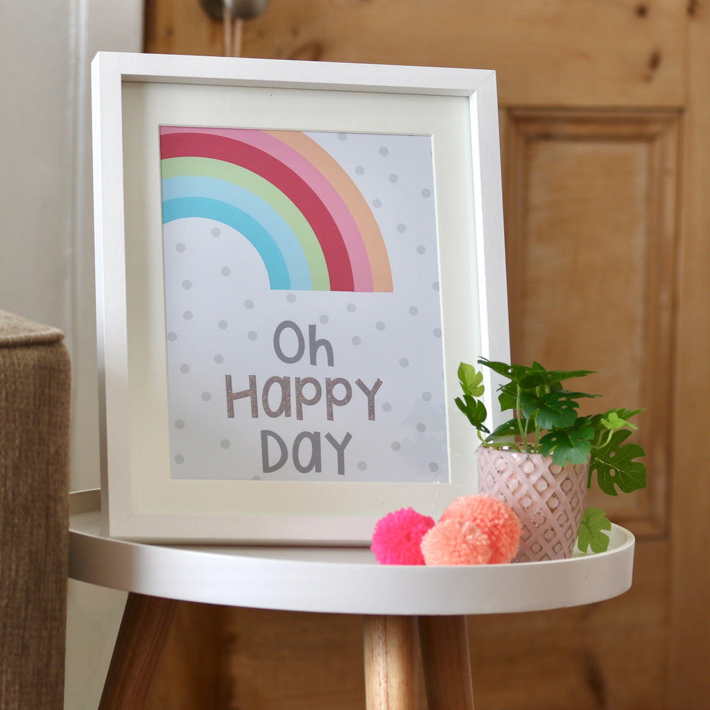 Oh Happy Day Glitter Print