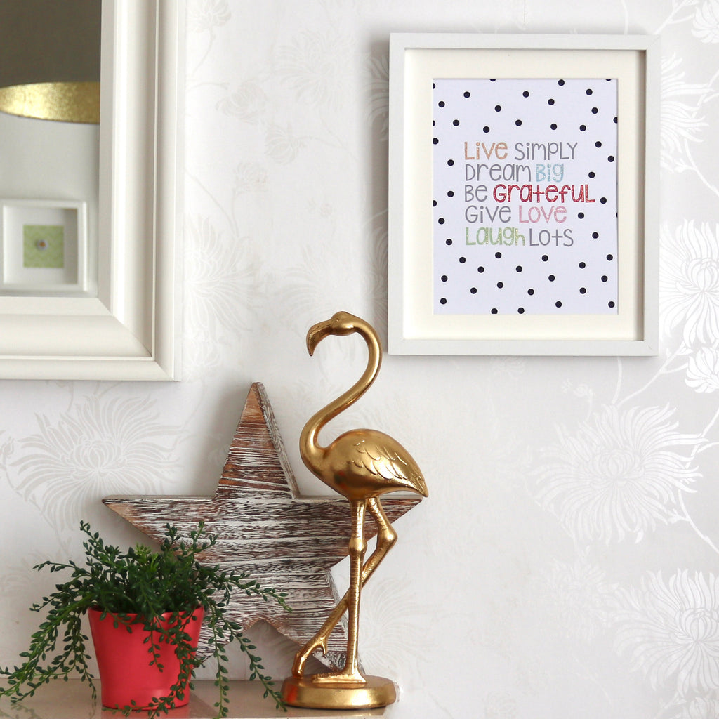 Live Simply Glitter Print