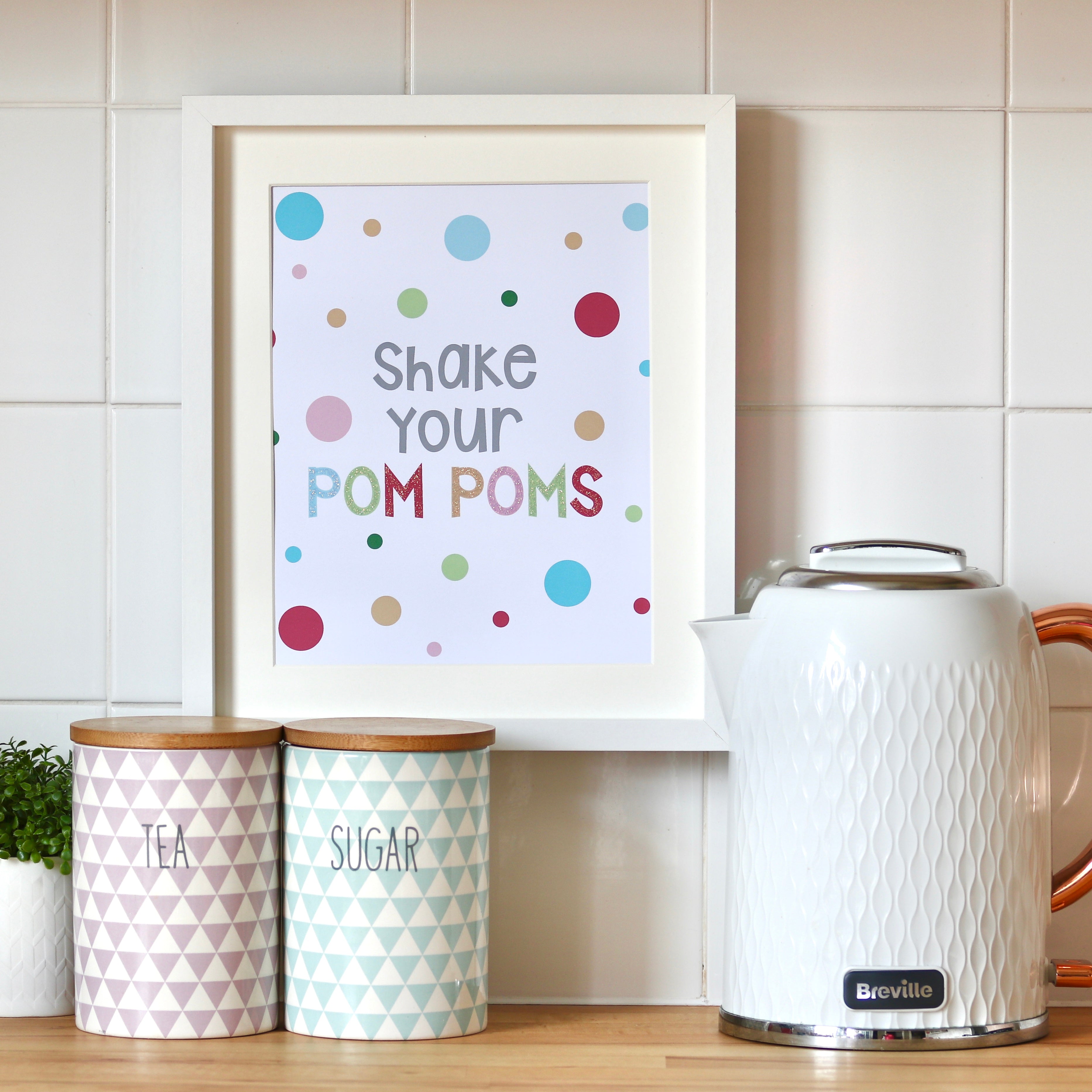 Shake Your Pom Poms Glitter Print