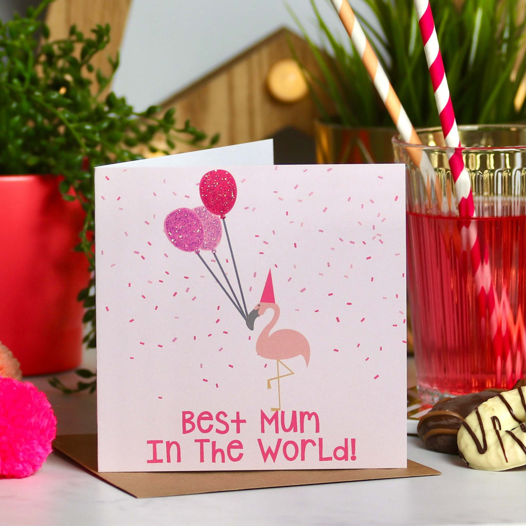 Mother's Day Best In The World Flamingo Card