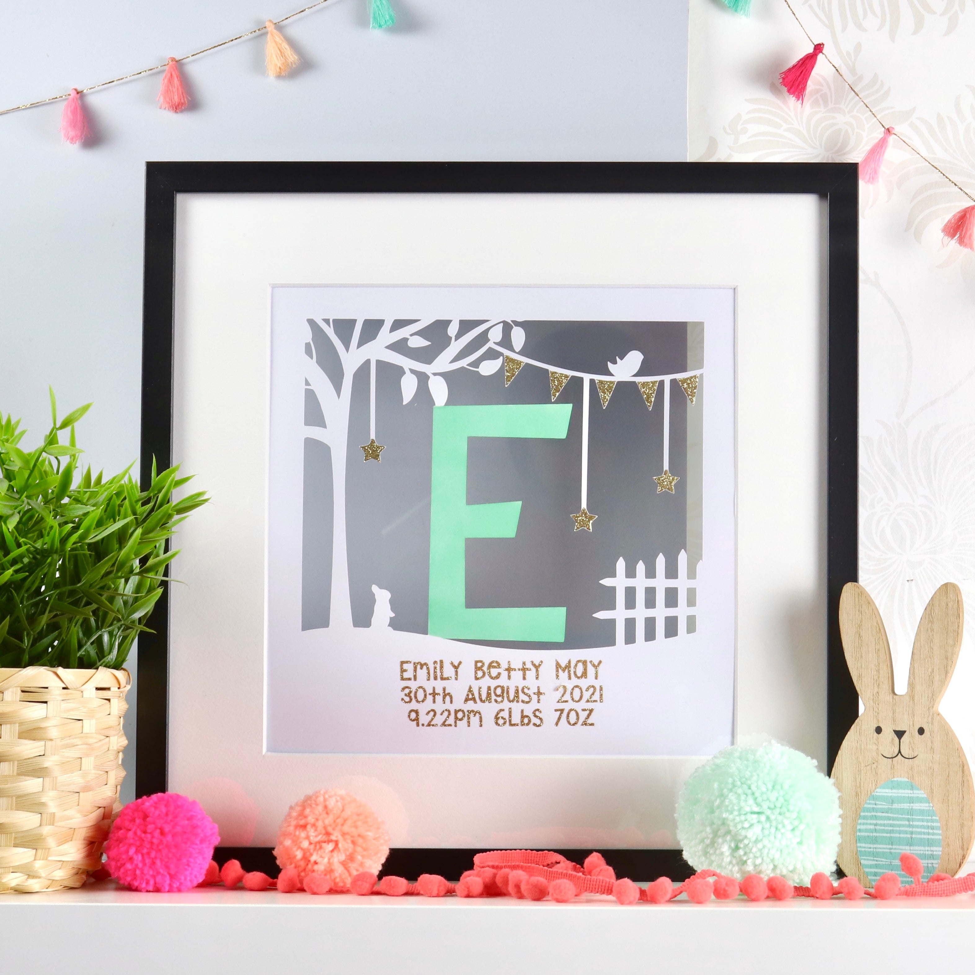 Luxury Mounted Children's Initial Personalised Cut Out