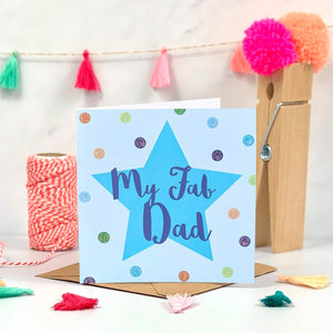 My Fab Dad Blue Bright Spots Father's Day Card