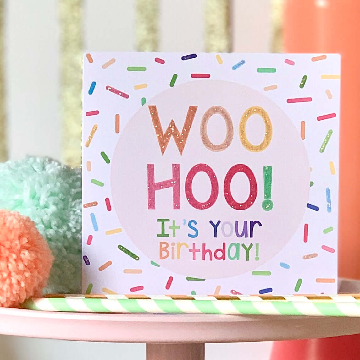 Glittery Birthday Card with Hundreds and Thousands