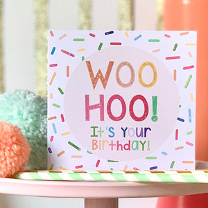 Glittery Birthday Card with Hundreds and Thousands